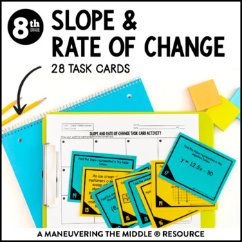 Preview of Slope and Rate of Change Activity | Linear Relationships Task Cards