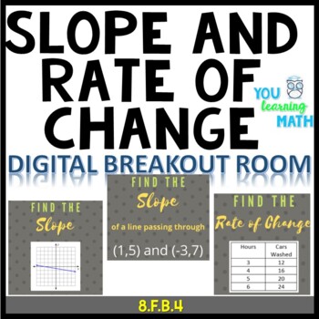 Preview of Slope and Rate of Change: Google Forms Digital Breakout Room - 20 Problems