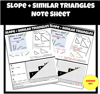 Preview of Slope and Similar Triangle Guided Notes