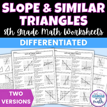 Preview of Slope and Similar Triangles Differentiated Worksheets