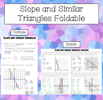 Preview of Slope and Similar Triangles - Foldable Notes