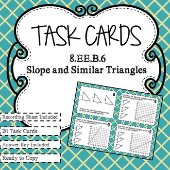 Slope and Similar Triangles Task Cards by Moeller Math | TpT