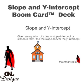 Preview of Slope and Y-Intercept Boom Card™  Deck