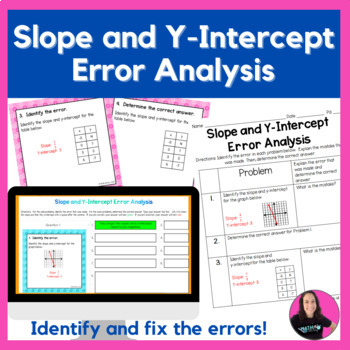 Preview of Slope and Y-Intercept Error Analysis Digital and Printable Activity
