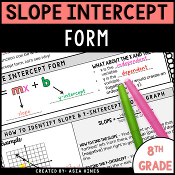 Preview of Slope and Y Intercept Notes
