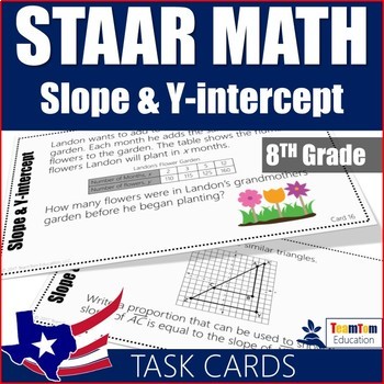 Preview of Slope and Y-Intercept Task Cards 8th Grade