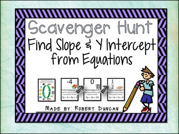Preview of Slope and Y-Intercept from Equations Scavenger Hunt