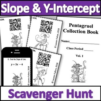 Preview of Slope and Y Intercepts Scavenger Hunt Activity Linear Equations Game 8th Algebra