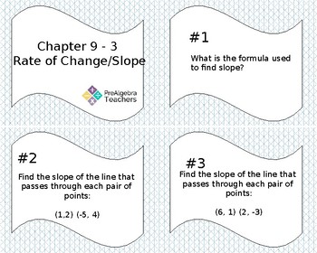 Preview of Slope and rate of change task cards