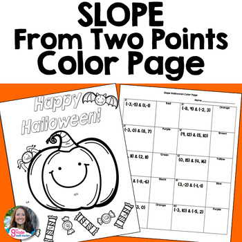 Slope From Two Points Halloween Color Page By 8th Grade Math Teacher