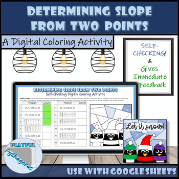 Preview of Slope from Two Points (Ordered Pairs and Tables) Self-Checking Digital Activity
