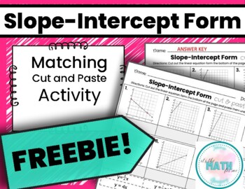 Preview of Slope-intercept form | Graphing linear equations | Cut and paste | Matching