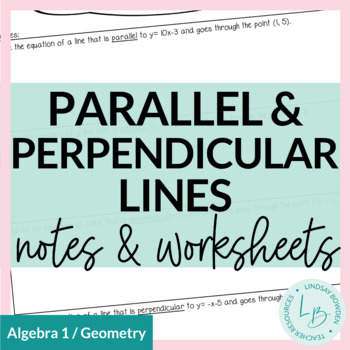 Preview of Slope of Parallel and Perpendicular Lines Guided Notes and Worksheet