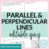 Slope of Parallel and Perpendicular Lines Quiz