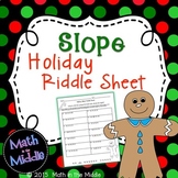 Slope of a Line Christmas Riddle Sheet - Christmas Math Activity
