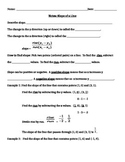 Slope of a Line Notes and Assignments