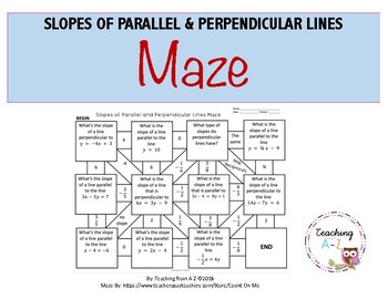 Preview of Slopes of Parallel & Perpendicular Lines Maze FREEBIE
