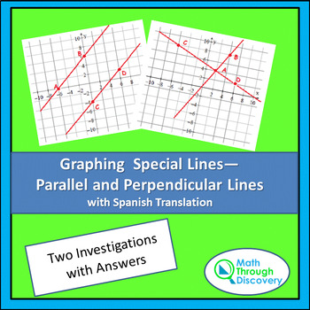 Preview of Geometry - Graphing Special Lines-Parallel and Perpendicular-Two Investigations
