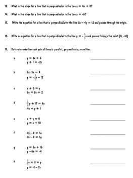 29 Slopes Of Parallel And Perpendicular Lines Worksheet 