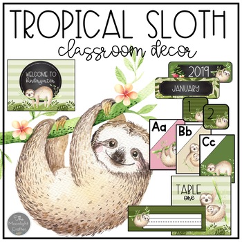 sloth classroom decor