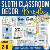 Sloth Classroom Decor Bundle - Sloth Themed Classroom