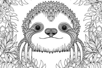 Sloth Coloring Book: A Great Sloth Coloring Book Adult, With