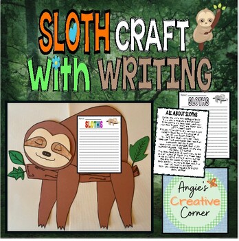 Preview of Sloth Craft with Writing