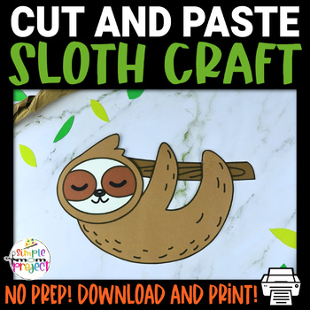 Preview of Sloth Cut and Paste Craft