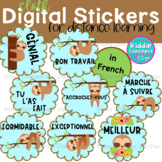 Sloth Digital Learning Stickers for Distance Learning (in French)