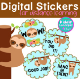Sloth Digital Learning Stickers for Motivation - Distance 