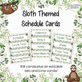 Sloth Editable Schedule Cards