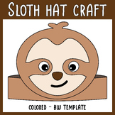 Sloth Hat Craft | Zoo Animals SLOTH Printable Craft | Rain