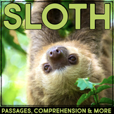 Sloth Reading Passage & Comprehension Activities Nonfictio