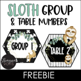 Sloth Table and Group Numbers