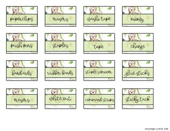 Sloth Teacher Tool Box Labels EDITABLE by moonlight crafter by Bridget