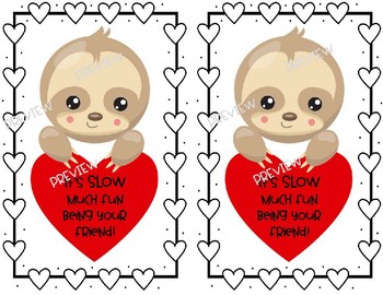 Download Sloth Valentines Teacher And Student Versions Printable Sloths Valentine S Day