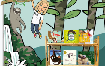 Preview of Sloth Virtual Bitmoji Digital Library/Book Room