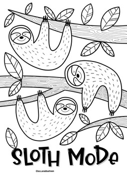 Download Sloth Coloring Page By Mrs Arnolds Art Room Teachers Pay Teachers