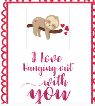 Download Sloth Themed Valentine S Day Cards And Original Poems For Parents