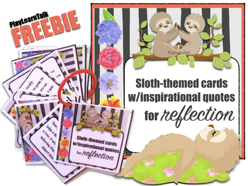 Preview of Sloth-themed card with Inspirational Quotes for reflection