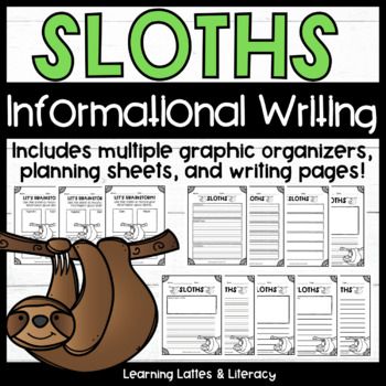 Preview of Sloths Informational Writing Animal Research Feature Articles Graphic Organizers