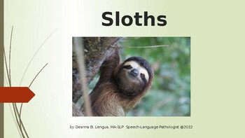 Preview of Sloths PowerPoint and Activity