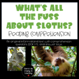 Sloths Reading Comprehension Print and Digital for RI 4.1