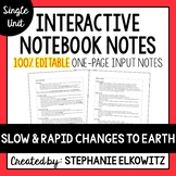 Slow and Rapid Changes to Earth Editable Notes