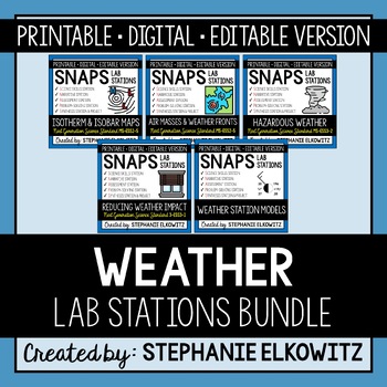 Preview of Weather Lab Stations Bundle | Printable, Digital & Editable