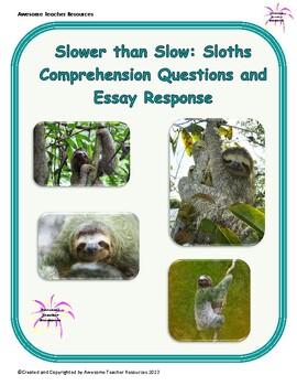 Preview of Slower than Slow: Sloths Comprehension Passage and Essay Response: GR5