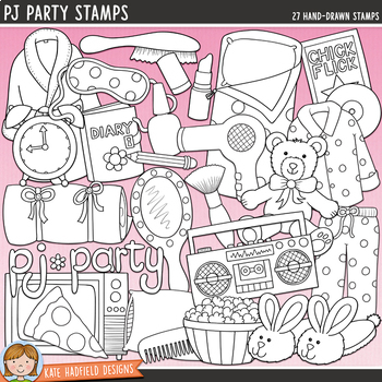 slumber party coloring pages