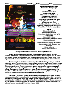 Preview of Slumdog Millionaire Film (2008) Study Guide Movie Packet