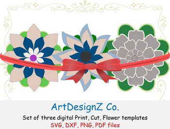Preview of Small 3d wallflower svg template, paper flower template, giant rose petal templa