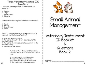 Preview of Small Animal Management Warm Ups Book 2